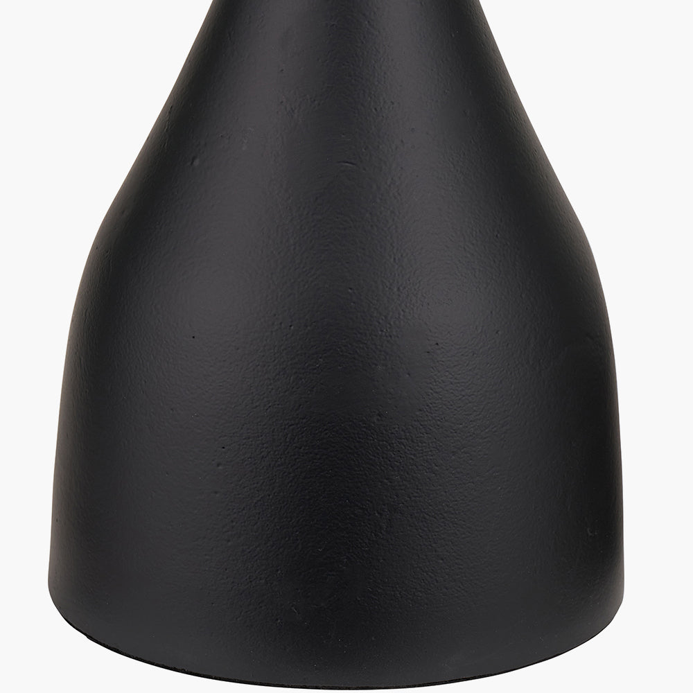 Llora Matt Black Metal Curved Table Lamp - Base Only